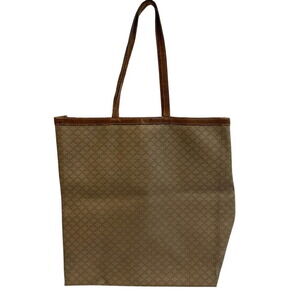 CELINE Macadam Tote Bag Handbag Shoulder Beige